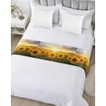 thumbnail image 5 of Xipuska Sunflower Field Bed Runners for Twin Size Bed, Decorative Bed Throws for Foot of Bed, Summer Pastoral Rustic Botanical Floral Bed Runner Sofa Throw Bedding Scarf Slipcover for Bedroom, 5 of 6