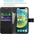 thumbnail image 3 of Tekcoo [RFID Blocking] Wallet Case for iPhone 12 / 12 Pro Max / 12 Mini 5G 2020, Premium Vegan Leather 3 ID Cash Credit Card Slots Holder Carrying Pouch Phone Folio Flip Cover [Black], 3 of 6