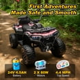 thumbnail image 3 of iRerts 24V Ride on ATV, Powered Ride on Toys Kids 4 Wheeler for Boys Girls Ages 3-6 Gifts, Kids Ride on Car Electric Vehicle with Bluetooth, Music, USB Port, Multi-Color Lights, Pink, 3 of 9