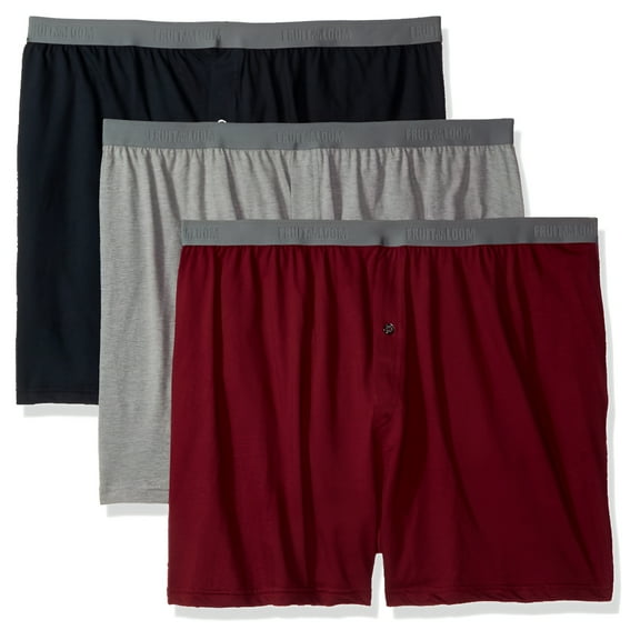 Fruit of the Loom Men's 3-Pack Premium Big Man Knit Boxer, assorted 3X-Large Big