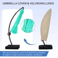 thumbnail image 6 of JUSTLET 10ft Curvy Cantilever Offset Hanging Market Patio Umbrella with Base, Turquoise, 6 of 9