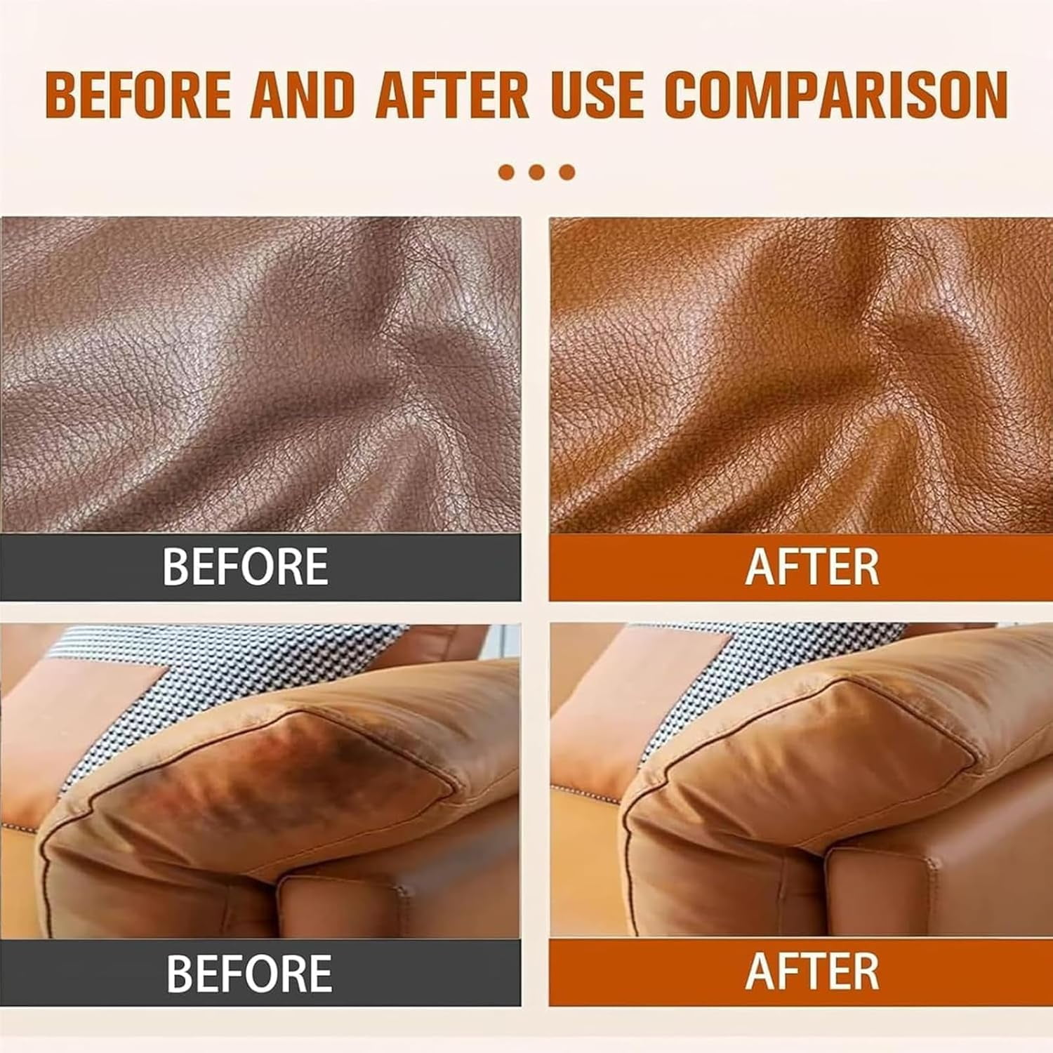 Heidelux - Leather Restoration Cream, Heidelux Leather Conditioner, 𝐋eather & Furniture Repair Salve with Brush, for Couches and Furniture, Repair Salve for Car Seats (3PCS)