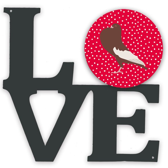Carolines Treasures CK5381WALV 11.5 x 11.75 in. English Pouter Pigeon Love Metal Artwork Wall Decor
