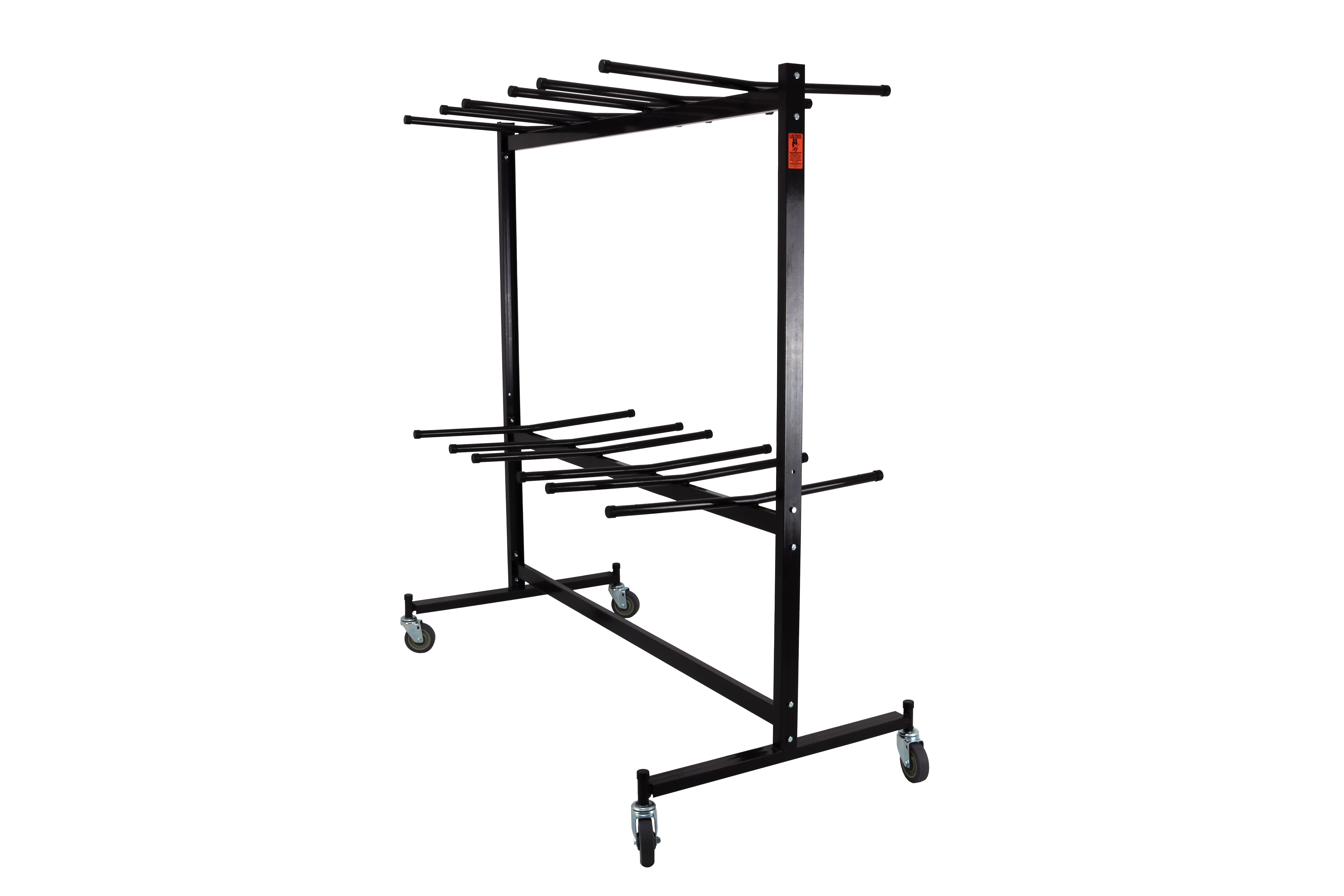 Hampden Furnishings Julian Double-Tier Hanging Chair Storage Cart, Brown Steel
