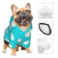 thumbnail image 3 of Honeii Aqua And White Polka Dot Print Small Dog Hoodies Pet Hooded Sweatshirts Fall Winter Puppy Cat Sweaters Warm Clothes for Small Dogs Outfits Costume-Large, 3 of 7