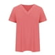 thumbnail image 5 of Fiudx Ropa de Mujer Blusa de Manga Corta con Cuello En V de Color Sólido a La Moda para Mujer, 5 of 6