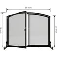 thumbnail image 4 of 2-Pannel Fireplace Screen with Doors, Handcrafted Solid Mesh,Stable Adjustable Fit Fire Spark Guard 35" D x 28" H, 4 of 9