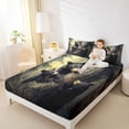 thumbnail image 4 of Feelyou 3D Jungle Bear Twin Sheet Sets, Tree Leaf Botanical Bedding, 3 Pieces, 4 of 7