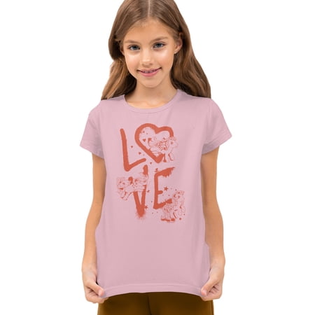 My Little Pony Valentine's Day Graffiti Love Kids T Shirt for Youth Boys and Girls, Pink, Large
