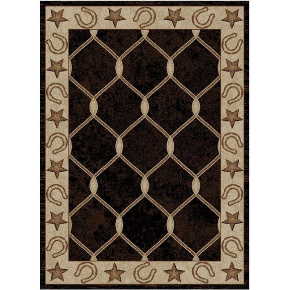Mayberry Rug HS6483 Hearthside Midnight Trail Black Rectangle Area Rug - 8X10 7 ft. 10 in. x 9 ft. 10 in.
