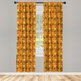 thumbnail image 3 of Ambesonne Fiesta Party Curtains, Mexican Festival Art, Pair of 28"x63", Marigold and Ruby, 3 of 5