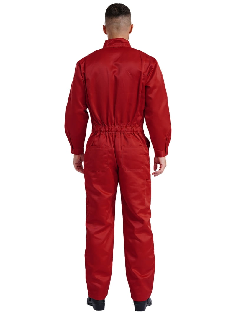 Sxiwei Mens Cotton Overalls Bodysuit Stand Collar Long Sleeve