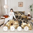 thumbnail image 4 of Manfei Golden Hibiscus Full Size Comforter Sets 3-Piece,Animal Leopard Print Bedding Comforter Set,1 Comforter and 2 Pillowcases,Reversible, 4 of 6