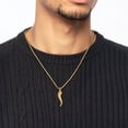 thumbnail image 6 of 14K Solid Yellow Gold Cornicello Italian Horn Necklace Lucky Protection Amulet Pendant Chilli Pepper Charm, 6 of 8