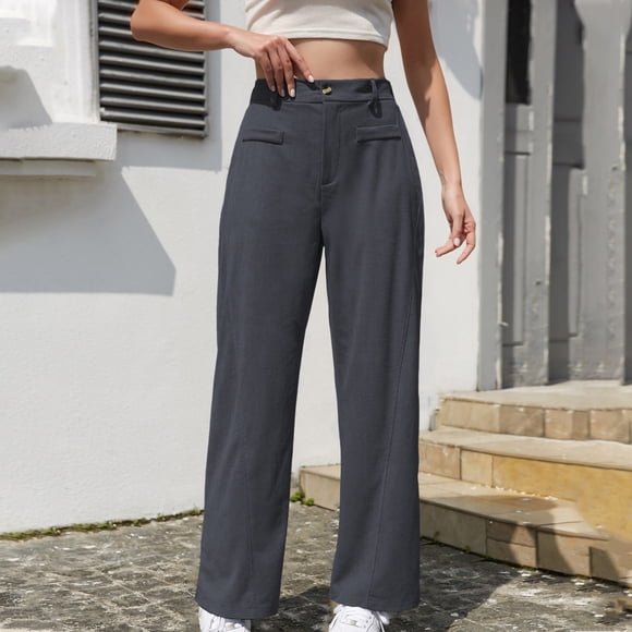 TaTaai Women's Solid Color Corduroy Sweatpants Elastic Waist Long Trousers with Pockets Casual Loose Sport Pants for Daily Outdoor Wear Gift