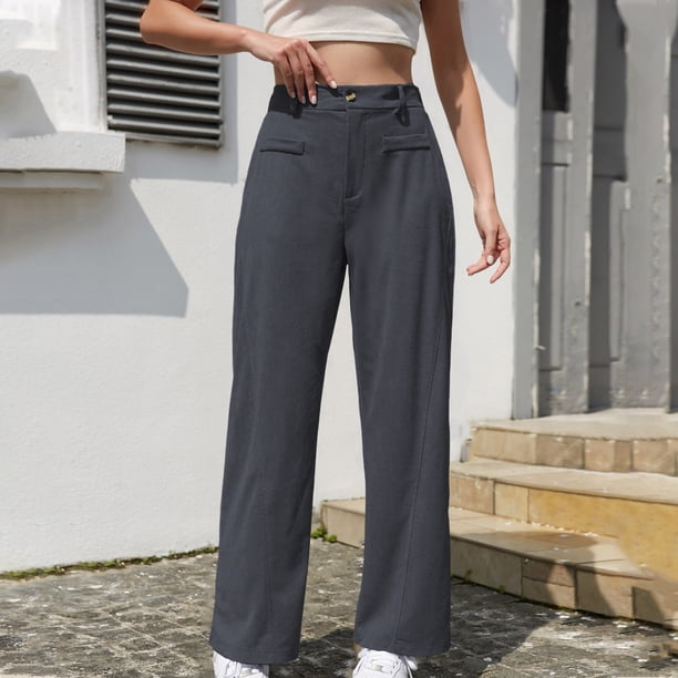 TaTaai Women's Solid Color Corduroy Sweatpants Elastic Waist Long Trousers with Pockets Casual Loose Sport Pants for Daily Outdoor Wear Gift