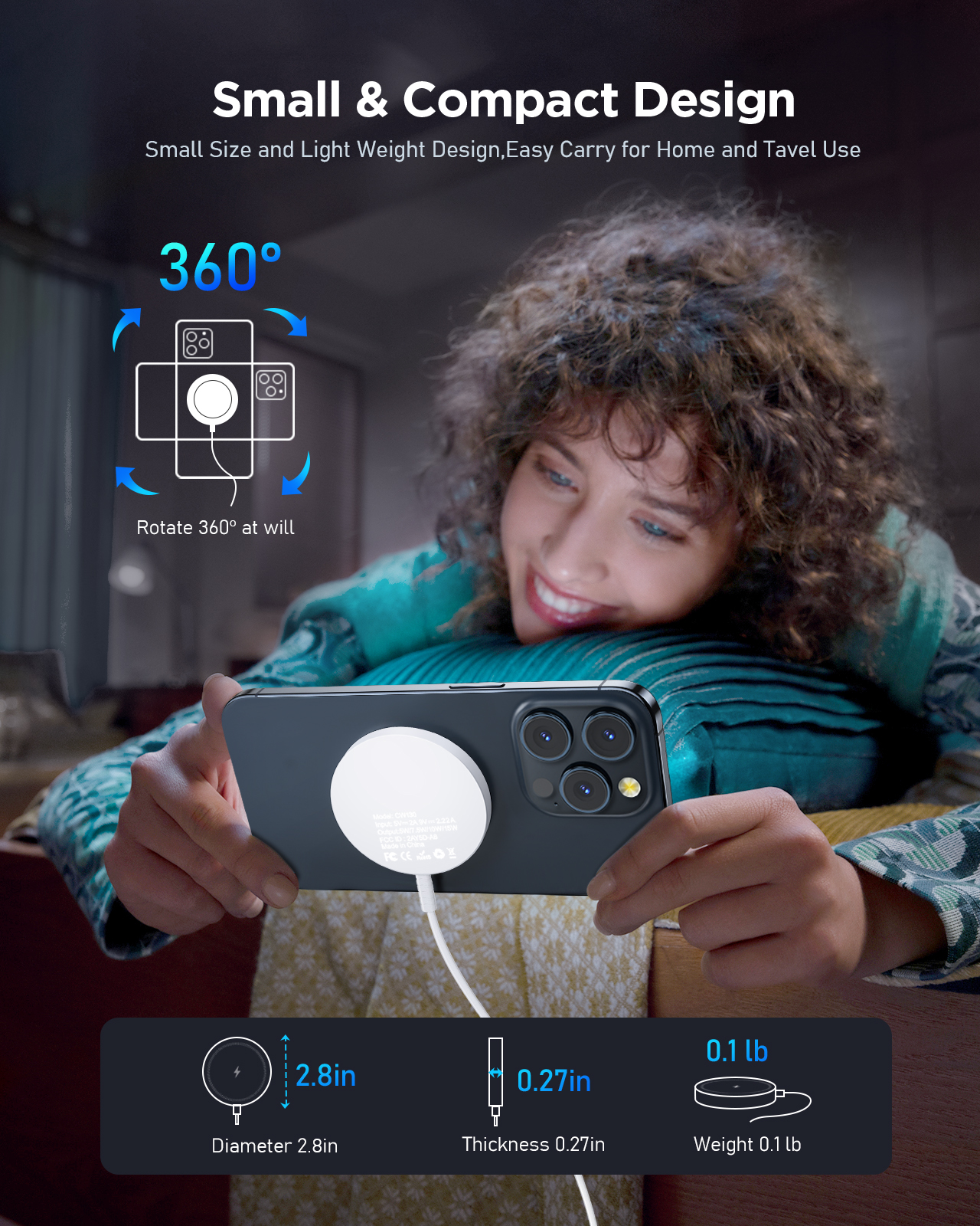 Etepehi Magnetic Wireless Charging Pad for iPhone photo 2