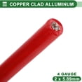 thumbnail image 4 of Cable de Tierra Universal de Bargains Únicos 25FT con Chaqueta Aislada y de Tacto Suave CCA Rojo 1 Pcs 4 GAUGE 12V, 4 of 7