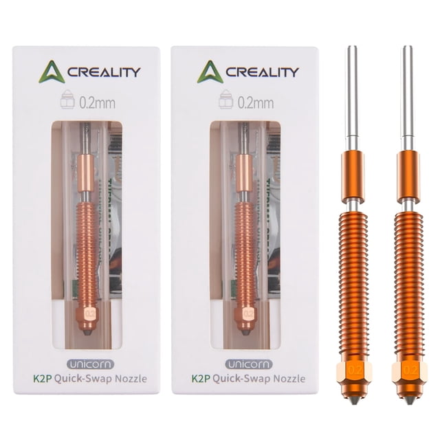 Kit de boquillas Creality Hi K2 Plus de 0,2 mm, 2 unidades, unicornio original