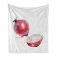 thumbnail image 1 of Vegetable Art Soft Flannel Fleece Throw Blanket, Watercolor Onion with Brushstroke Effects Organic Natural Artwork, Cozy Plush for Indoor and Outdoor Use, 50" x 70", Dried Rose Red, by Ambesonne, 1 of 6