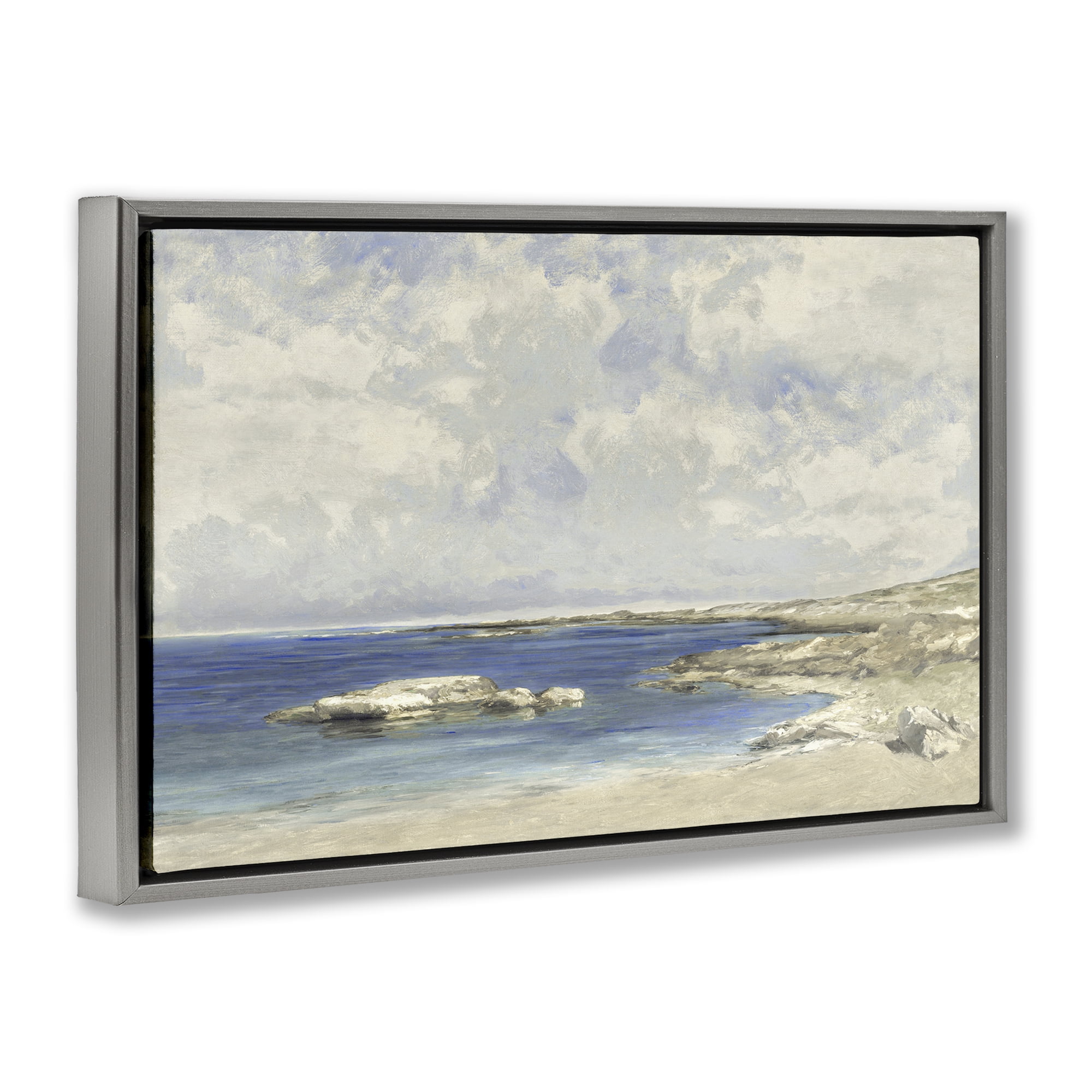 Stupell Industries Pond At Morning Gray Framed Floater Canvas Wall Art, design by Christy McKee