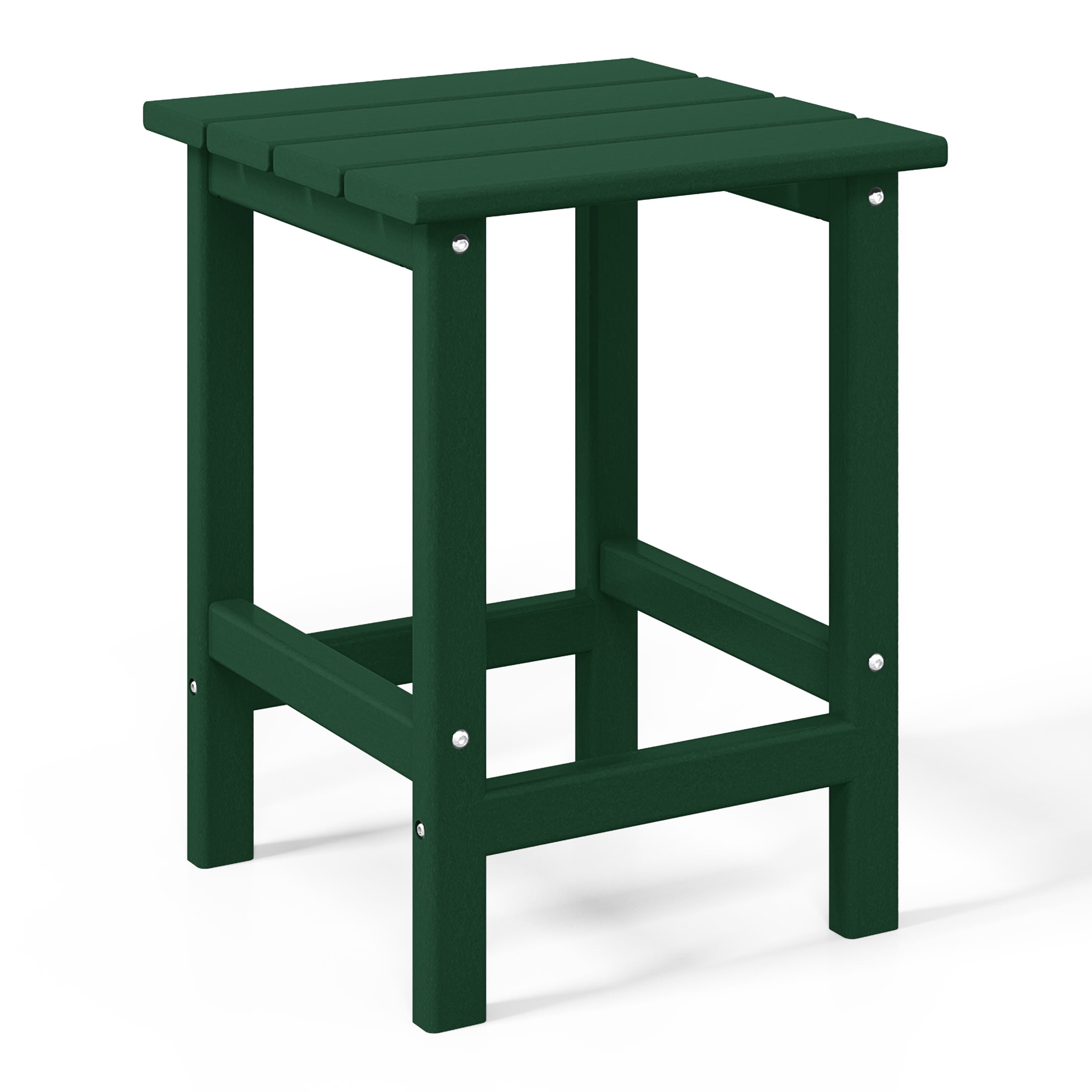 WestinTrends Malibu 3 Piece Outdoor Rocking Chair Set, All Weather Poly Lumber Porch Patio Adirondack Rocking Chair Set of 2 with Side Table, Dark Green