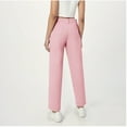 thumbnail image 7 of Lenpel Girls' Dress Pants Elastic High Waisted Straight Leg Twill Casual Trousers School Pants with Pockets 7-16 Y, 7 of 7