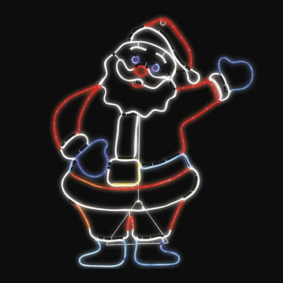 Gemmy Light-Up Glo Santa Outdoor Sign - 35 in x 29 in