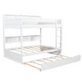 thumbnail image 6 of Euroco Wood Twin over Twin Bunk Bed with Storage Shelves and Trundle, White, 6 of 9