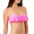 thumbnail image 3 of No Boundaries Juniors Solid Flounce Bandeau Bikini Top, 3 of 8
