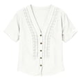 thumbnail image 7 of Kelon Short Sleeve Womens Linen Cotton Tops Vacation Casual Outfits Blouses Dressy Casual Summer Outfits 2026, 7 of 7