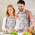 thumbnail image 4 of White Halloween Skull Pumpkin Pattern Apron-Garden Aprons for Women with Pockets-Cotton Linen Waterproof Kitchen Cooking Gardening Aprons Adjustable for Kitchen,Cooking,BBQ and Salon 33"x27", 4 of 7