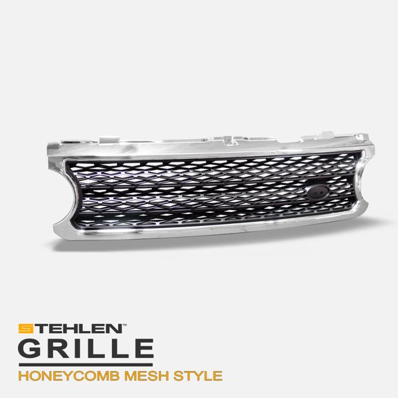 Stehlen 642167820307 Honeycomb Mesh Front Hood Bumper Grille - Chrome / Black For 2006-2009 Land Rover Range Rover L322