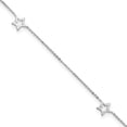 thumbnail image 1 of 14k White Gold Adjustable Star 9 Inch Plus 1 Anklet Ankle Bracelet Celestial, 1 of 11