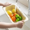 thumbnail image 2 of Extendable Collapsible Sink Colanders Fruit Vegetable Drainer Kitchen Accessories Kitchen Strainers Basket Space-Saver (white), 2 of 7