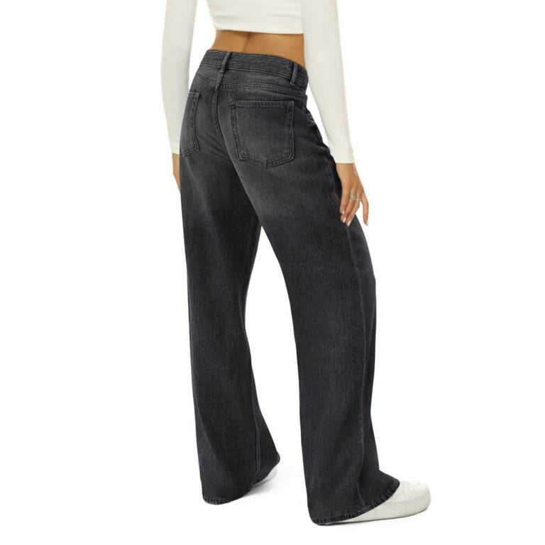 パンツ Wide Denim Slacks(WOOL BLACK) High Waisted Denim Trouser – Another Tomorrow