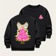 thumbnail image 1 of Cowsor Girls Sweatshirts Kids Cute Graphic Crewneck Pullover Tops Xmas Long Sleeve Holiday Shirts, 1 of 5