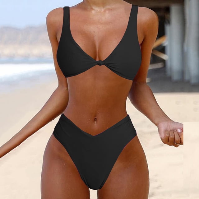 LSLJS Swimsuits for Women 2 Piece Hawaiian Tropical Print Swim Cami Bra And Ruffles Bathing Sets Beachwear