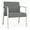 Asteroid, variant on Waterfall Reception Waiting Oversize Guest Chair / Silver Steel / Blue
