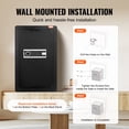 thumbnail image 6 of VEVOR Single Door 3.5 cu.ft Safe Box with Key Lock & Password, Safe Lock Box with Fireproof Bag, Key Rack, LED Light, and 2 Shelves for Money, Documents, Jewelry, and Valuables, Black, 6 of 9