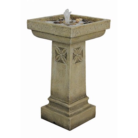 Outdoor Living and Style White Chapel Manor Pedestal Garden Fountain - 28"