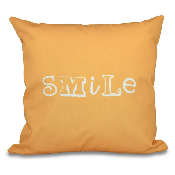 E by Design A Way With Words Happy Smile Decorative Pillow