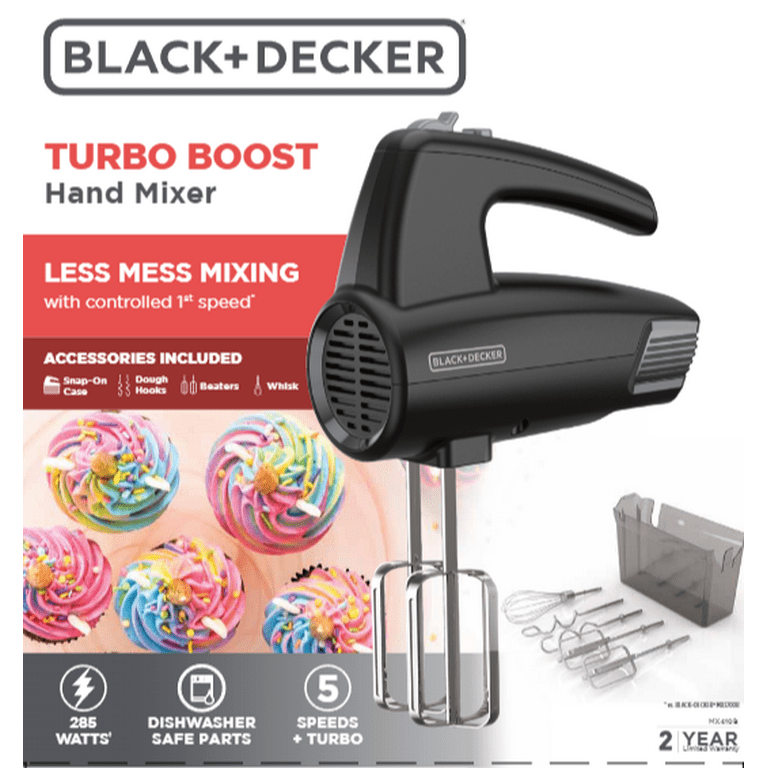 Black+decker Black/Silver 5 Speed Hand Mixer