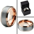 thumbnail image 5 of Charming Jewelers Tungsten Wedding Band Ring 10mm for Men Women Comfort Fit 18K Rose Gold Plated Beveled Edge Brushed Polished Lifetime Guarantee Size 8.5, 5 of 5