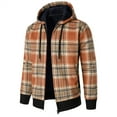 thumbnail image 2 of Qertyioot Veste pour Hommes Mode Hiver à Capuche à Carreaux Manches Longues Décontractée, 2 of 6