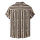 thumbnail image 2 of Camisas Vaqueras Para Hombre Manga Larga Camisa casual de verano con estampado floral para hombre Camisa de manga corta con cuello vuelto (Khaki, XL), 2 of 5