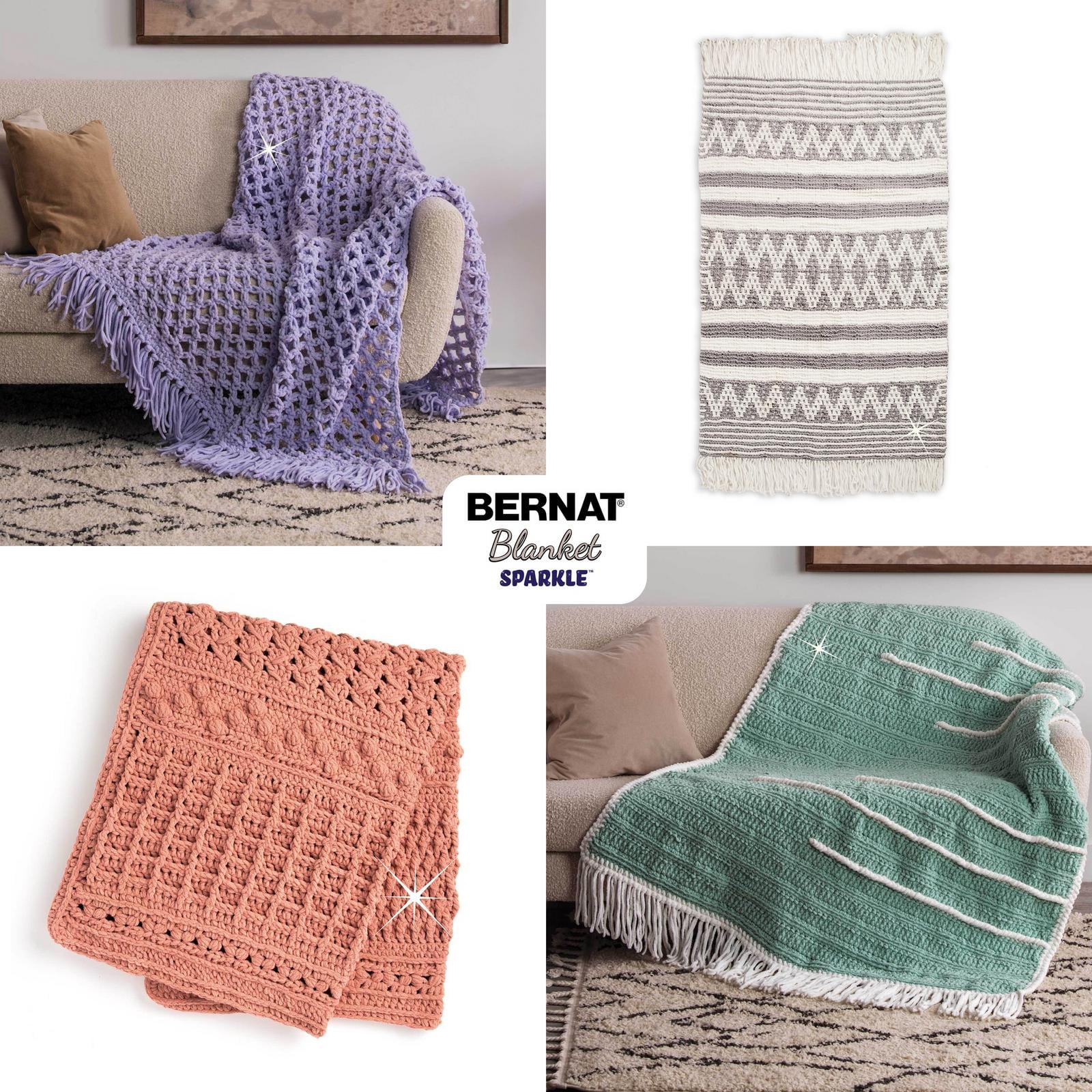 "Bernat® Fil Sparkle™ de Couverture pour Bébé Polyester #6 Super Volumineux, 10,5 Oz/300 G, 220 Yards"