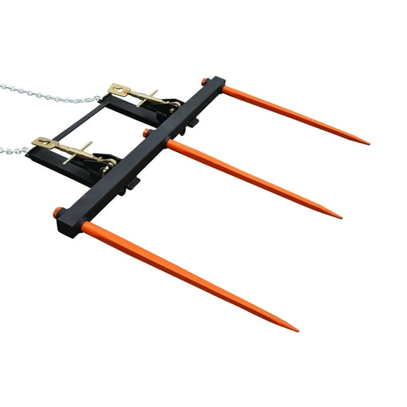 Bucket Hay Bale Spear Attachment w/ 3 x 39" Prongs. Rated 3000 Lb - Sr.2