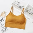thumbnail image 4 of Qarigey Sujetador deportivo Push Up para mujer, Tops cortos de entrenamiento físico con correa ajustable Ropa interior amarillo, 4 of 6