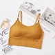 thumbnail image 4 of Qarigey Sujetador deportivo Push Up para mujer, Tops cortos de entrenamiento físico con correa ajustable Ropa interior amarillo, 4 of 6